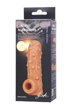 Насадка реалистичная KOKOS NUDE SLEEVE с дополнительной стимуляцией, TPE, телесна я, 14 см NS 002-L - Секс шоп в Челябинске, интернет магазин интимных товаров | Мулен Руж