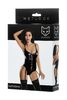 Боди Glossy KATHERIN из материала Wetlook на шнуровке, черное, 955019-M - Секс шоп в Челябинске, интернет магазин интимных товаров | Мулен Руж