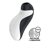  Вакуумно-волновой стимулятор с вибрацией Satisfyer Orca, черно-белый - Секс шоп в Челябинске, интернет магазин интимных товаров | Мулен Руж