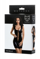 Платье Glossy из материала Wetlook с заклепками, черный, M 955015-M - Секс шоп в Челябинске, интернет магазин интимных товаров | Мулен Руж