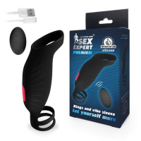 НАСАДКА С ВИБРАЦИЕЙ L 154 мм D колец 30 мм, 9 режимов вибрации, ДУ SEM-55241 - Секс шоп в Челябинске, интернет магазин интимных товаров | Мулен Руж