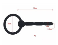 Расширитель уретры силикон с кольцом, длина-75мм, диаметр-8мм, арт. 28462 - Секс шоп в Челябинске, интернет магазин интимных товаров | Мулен Руж