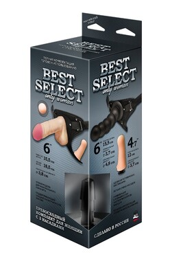 ПОЯС BEST SELECT с 3-мя насадками арт. 341403 - Секс шоп в Челябинске, интернет магазин интимных товаров | Мулен Руж