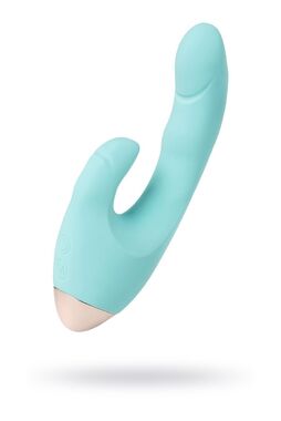 Вибратор с клиторальным стимулятором L'EROINA by TOYFA Crystal, силикон, голубой, 18,3 см 561017 - Секс шоп в Челябинске, интернет магазин интимных товаров | Мулен Руж