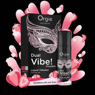 Съедобный гель с вибрацией Orgie DUAL VIBE! со вкусом коктейля STRAWBERRY GIN AND TONIC 15мл17540 - Секс шоп в Челябинске, интернет магазин интимных товаров | Мулен Руж