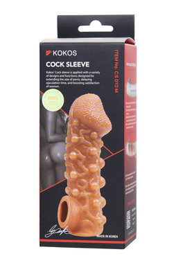 Насадка на пенис Kokos фактурная с фиксацией мошонки TPR 176*56 CS.010-L - Секс шоп в Челябинске, интернет магазин интимных товаров | Мулен Руж