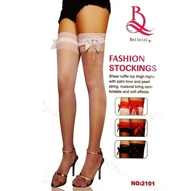 Чулки Beileisi белые арт. 2101 - Секс шоп в Челябинске, интернет магазин интимных товаров | Мулен Руж