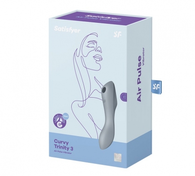 Вакуумный массажер Satisfyer Curvy Trinity 3 bluegrey 036533SA - Секс шоп в Челябинске, интернет магазин интимных товаров | Мулен Руж