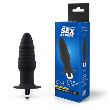 ВТУЛКА АНАЛЬНАЯ С ВИБРАЦИЕЙ L 90 мм D 30 мм, цвет чёрный арт. SEM-55189 - Секс шоп в Челябинске, интернет магазин интимных товаров | Мулен Руж