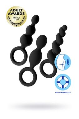 Набор анальных плагов Satisfyer Booty Call black 3 шт, силикон, чёрный, 13,5 см EE73-774-0118 - Секс шоп в Челябинске, интернет магазин интимных товаров | Мулен Руж