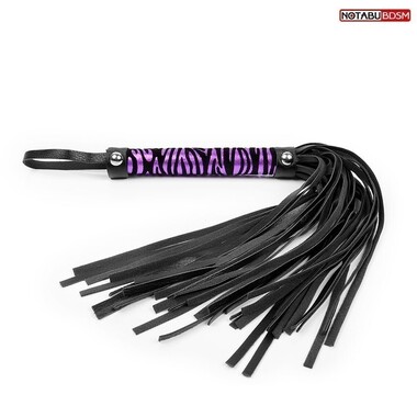ПЛЁТКА L ручки 150 мм, L хвоста 240 мм, цвет чёрный/фиолетовый арт. NTB-80523 - Секс шоп в Челябинске, интернет магазин интимных товаров | Мулен Руж