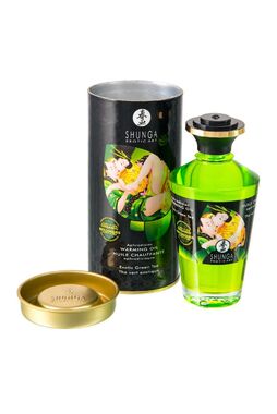 Масло массажное для тела Shunga «Экзотический зеленый чай» (Exotic Green Tea), разогревающее, 100мл. 2311 - Секс шоп в Челябинске, интернет магазин интимных товаров | Мулен Руж