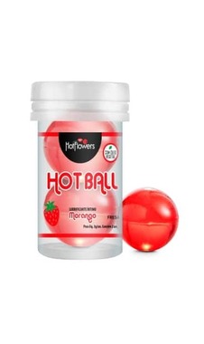 Лубрикант AROMATIC HOT BALL на масляной основе в виде двух шариков с ароматом клубники.HC583 - Секс шоп в Челябинске, интернет магазин интимных товаров | Мулен Руж