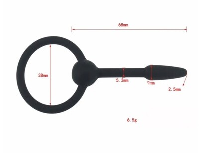 Расширитель уретры силикон с кольцом, длина-68мм, диаметр-5-9мм, арт. 28461 - Секс шоп в Челябинске, интернет магазин интимных товаров | Мулен Руж