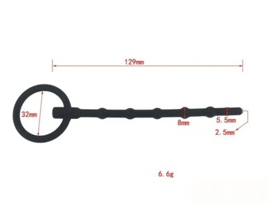 Расширитель уретры силикон с кольцом, длина-129мм, диаметр-5,5-8мм, арт. 28465 - Секс шоп в Челябинске, интернет магазин интимных товаров | Мулен Руж